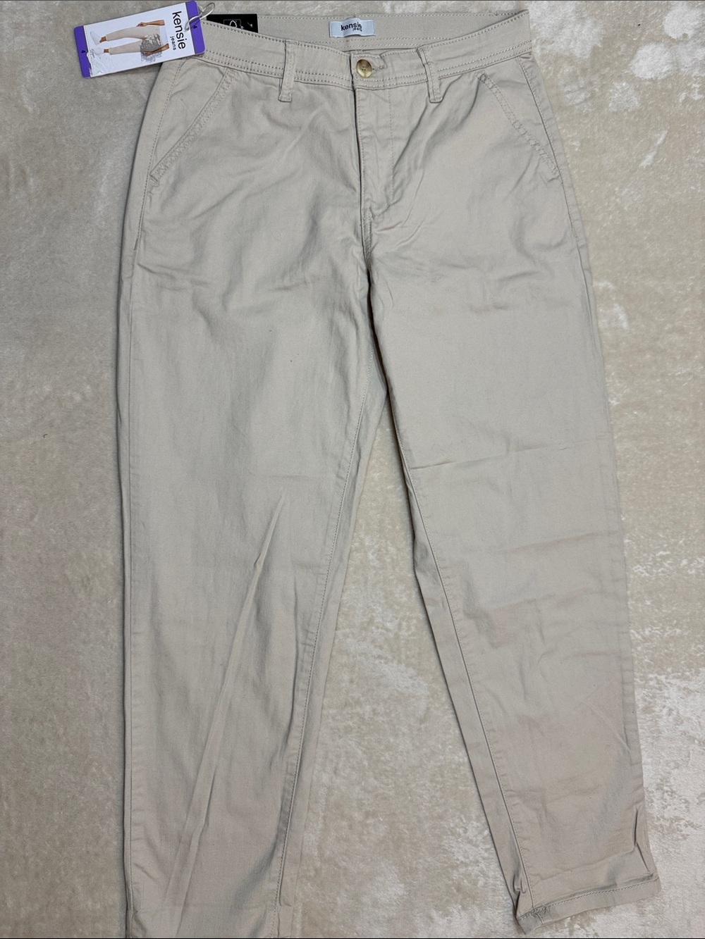 Kensie Tan Straight-Leg Chino Pants